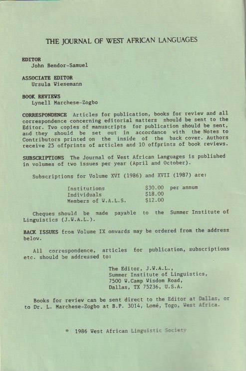 Editorial board and subscription details