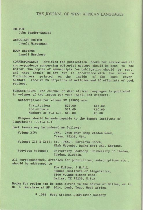 Editorial board and subscription details