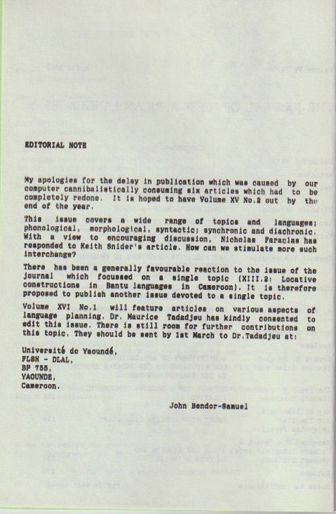 Editorial note