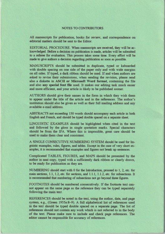 Notes to Contributors