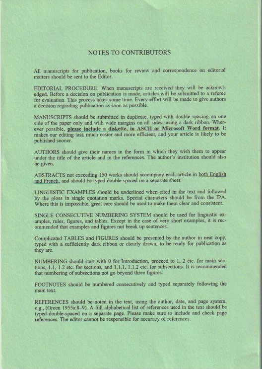 Notes to Contributors