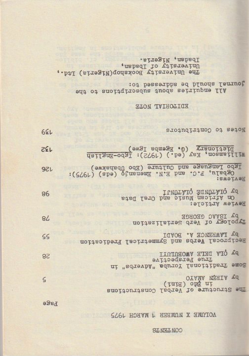Contents and editorial note