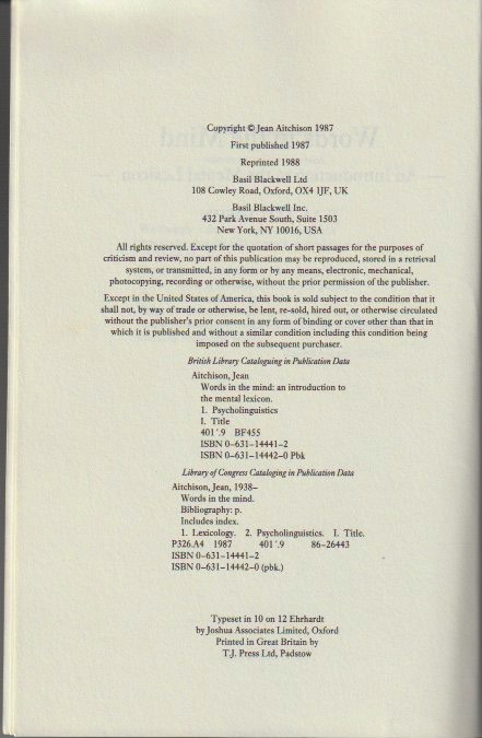 Imprint page