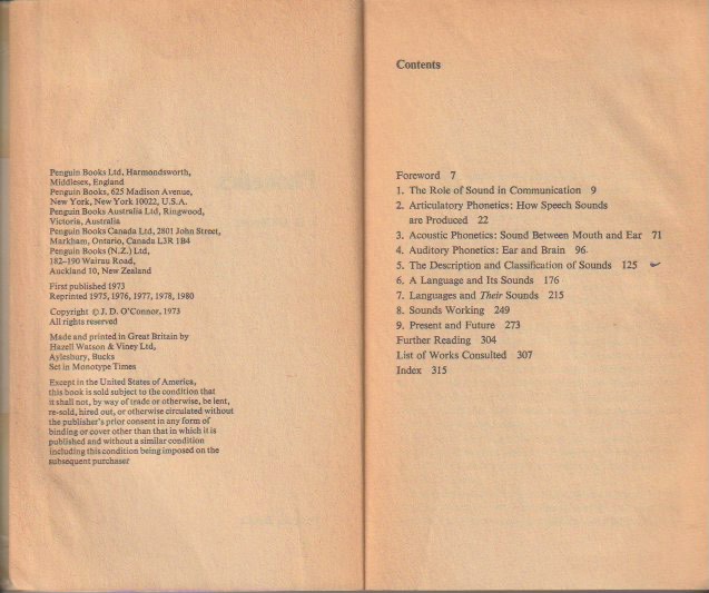 Imprint page and contents
