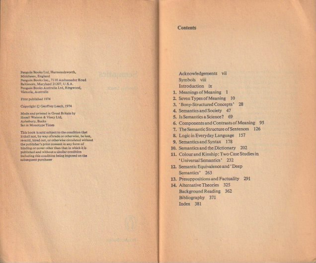 Imprint page and contents