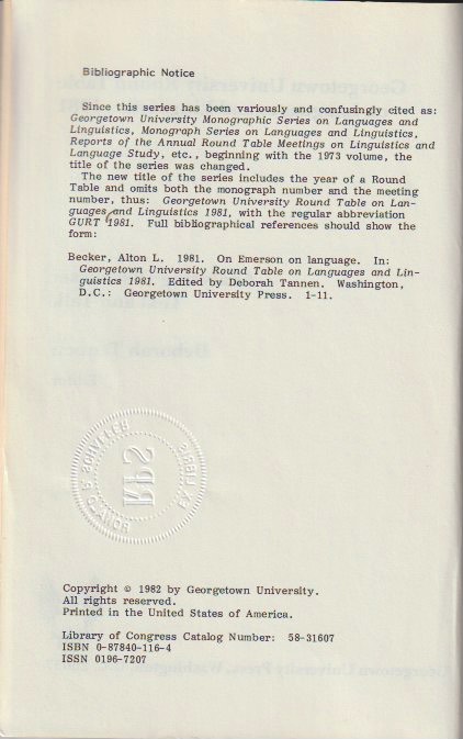 Bibliographic notice and copyright