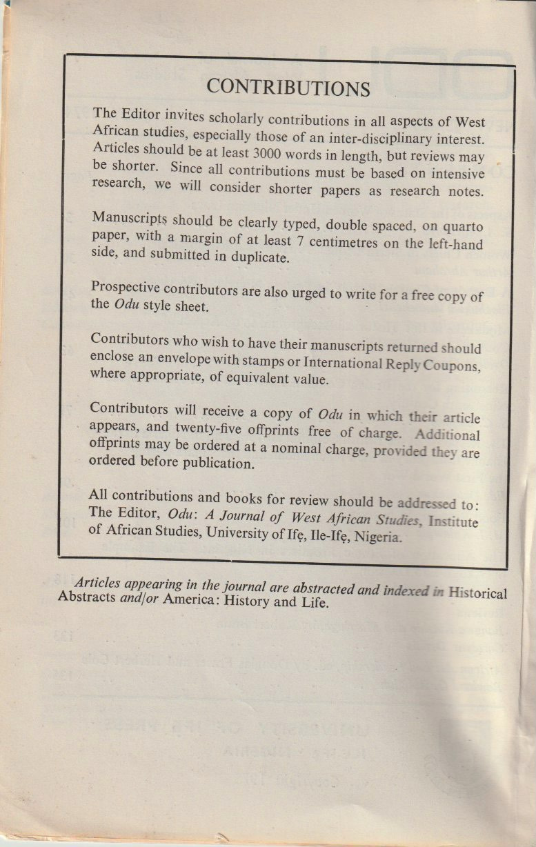 Notes for contributors