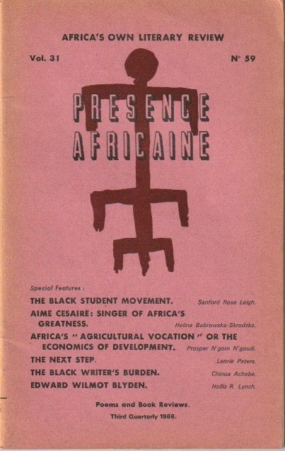 Achebe’s “The Black Writer’s Burden”
