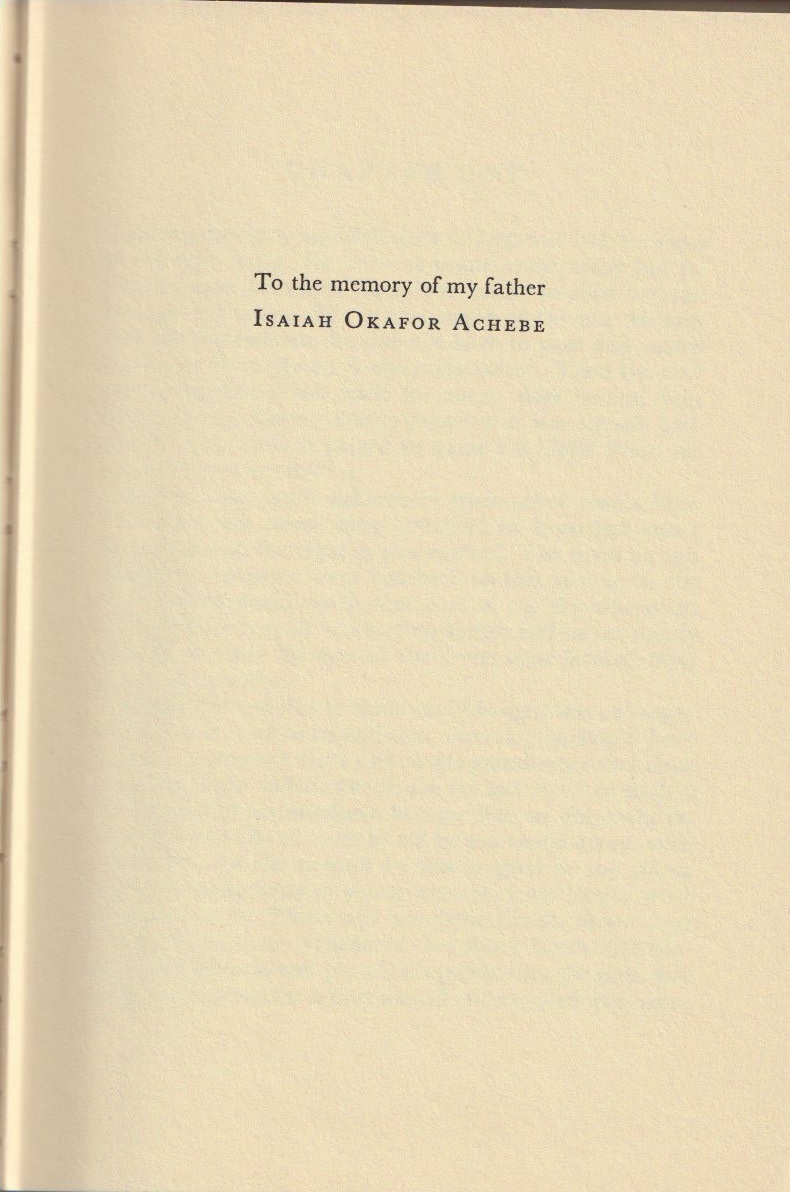 Arrow of God — Dedication