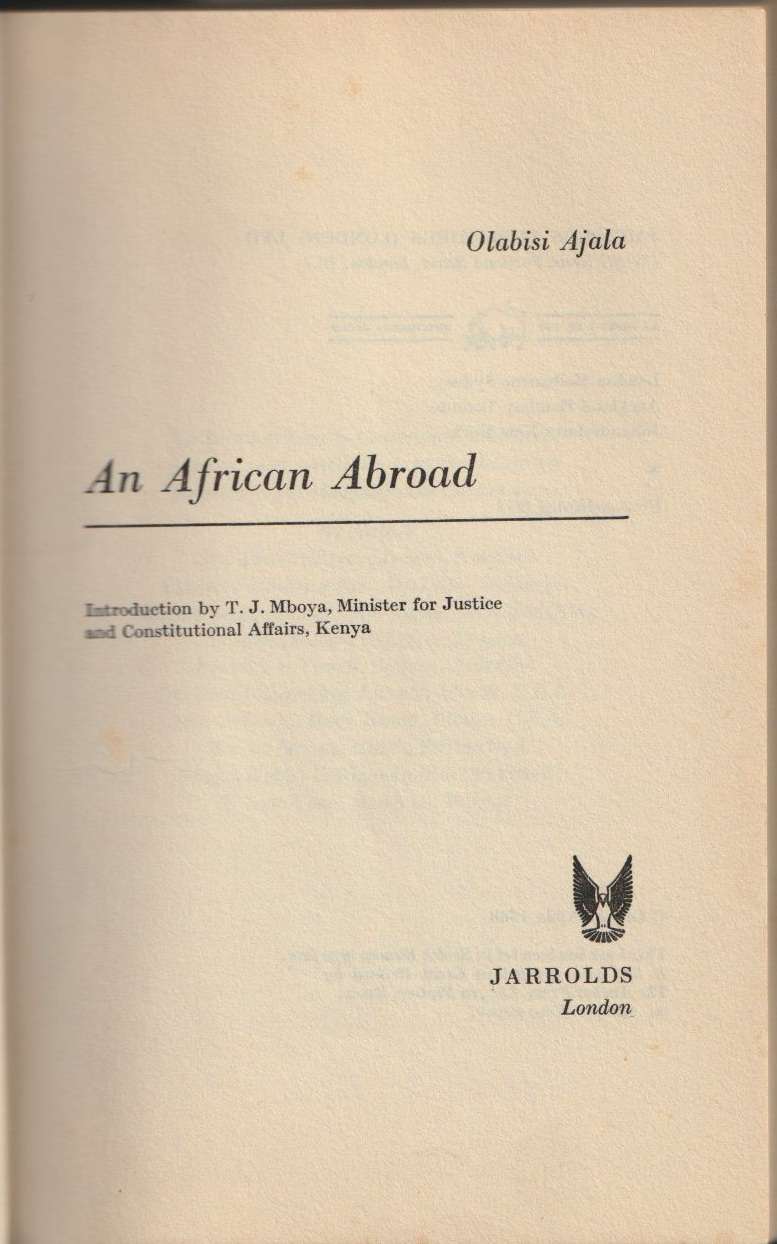 An African Abroad — Title page