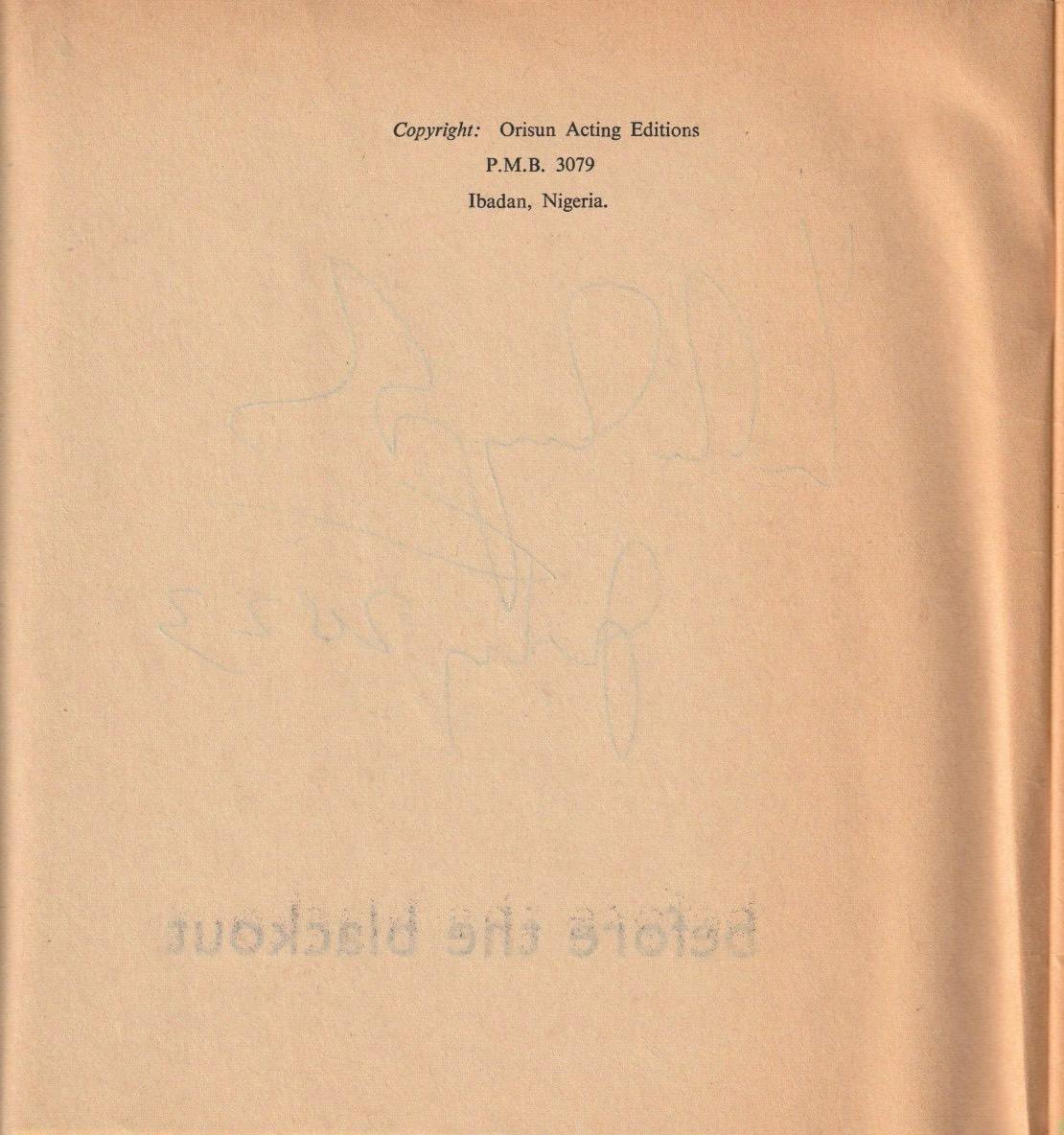 Before the Blackout — Copyright page