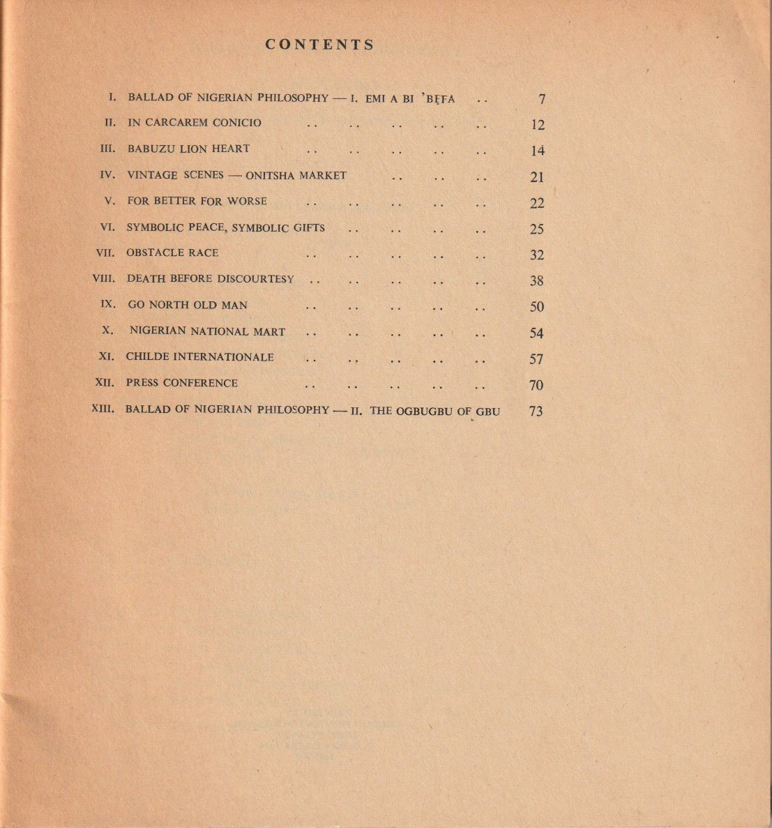 Before the Blackout — Contents