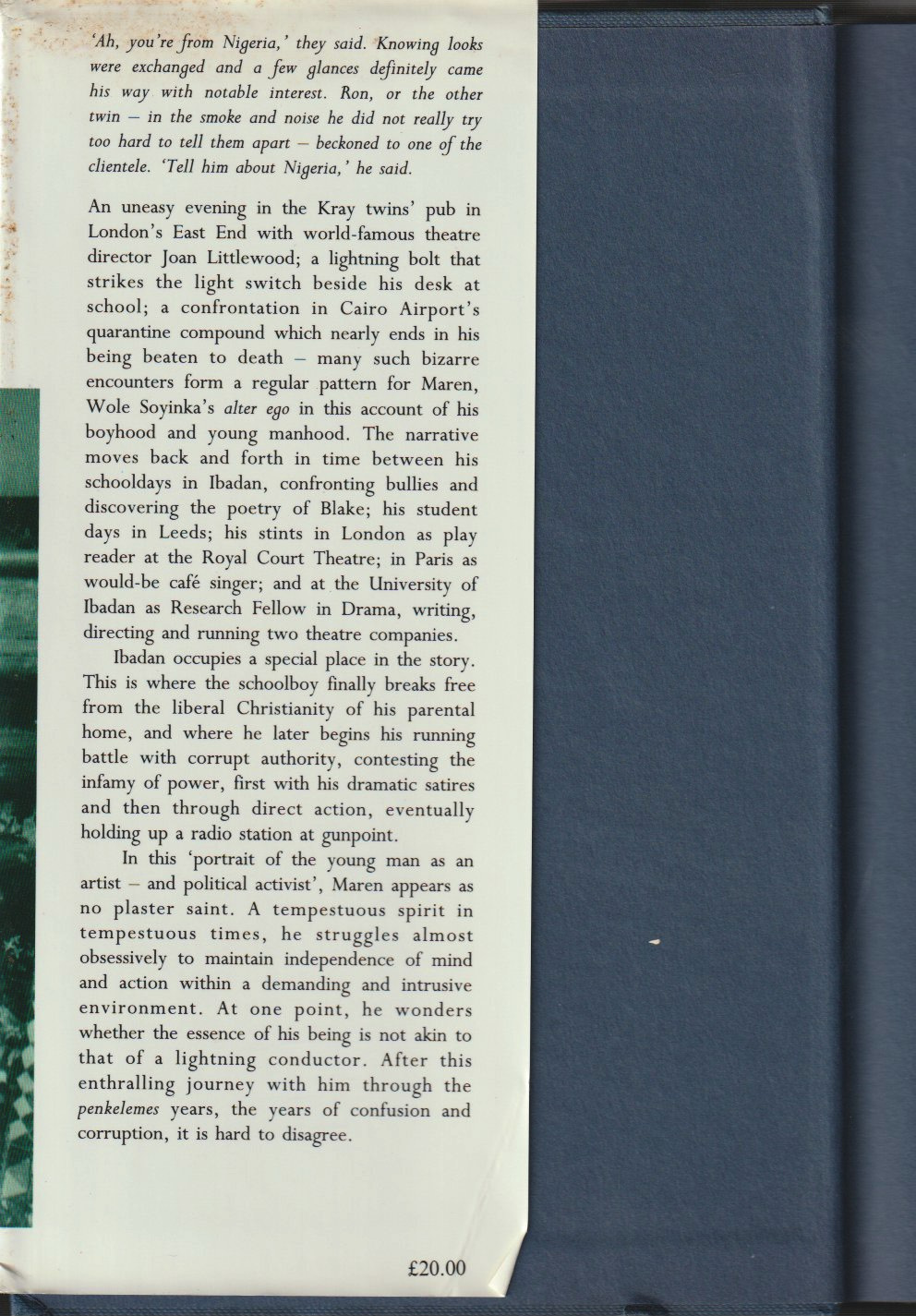 Ìbàdàn: The Penkelemes Years — Front flap