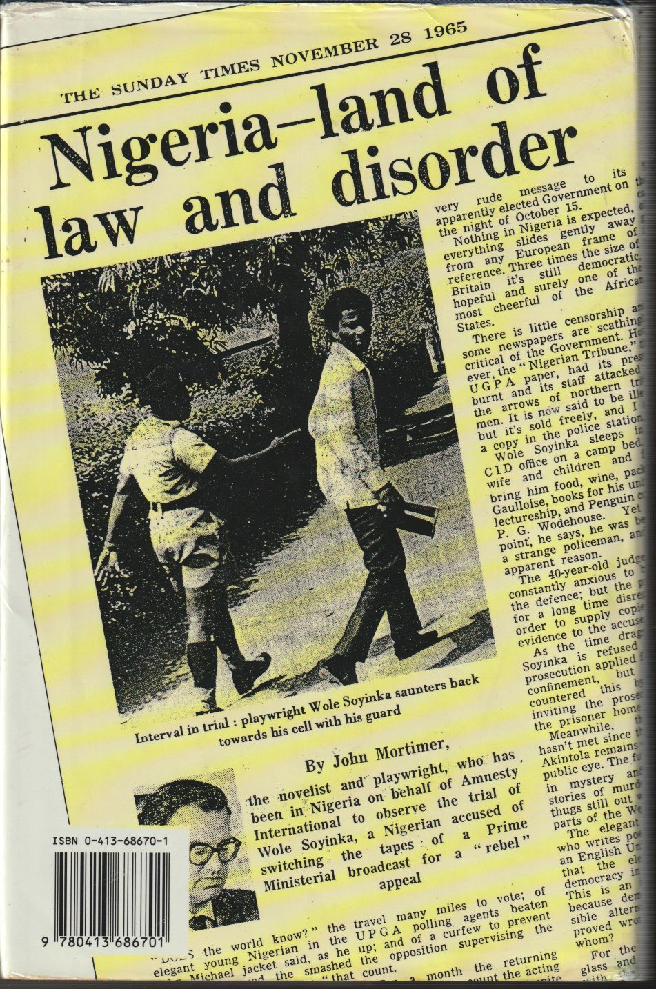 Ìbàdàn: The Penkelemes Years — Rear board Sunday Times, 28 Nov 1965