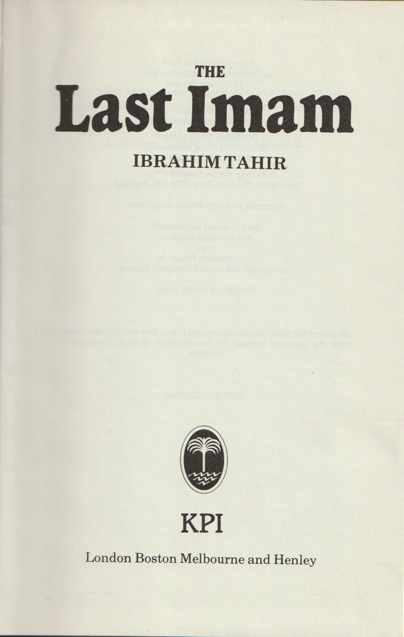 The Last Imam — Title page
