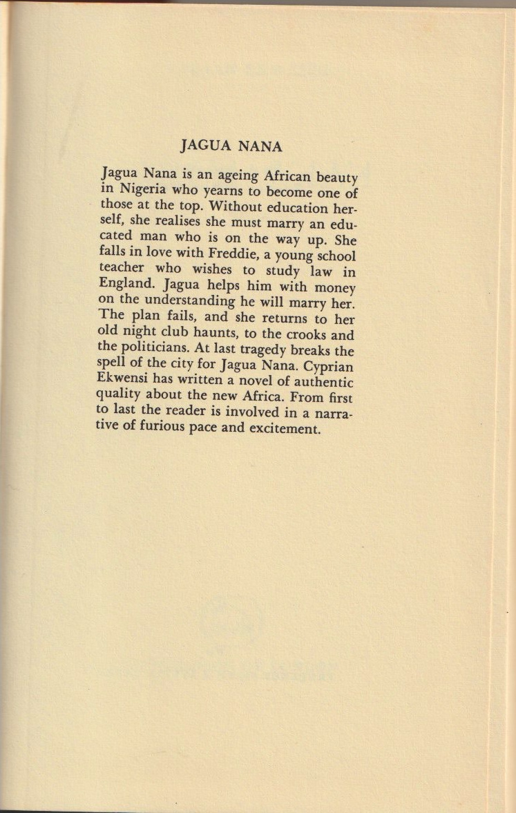 Jagua Nana — Jacket blurb