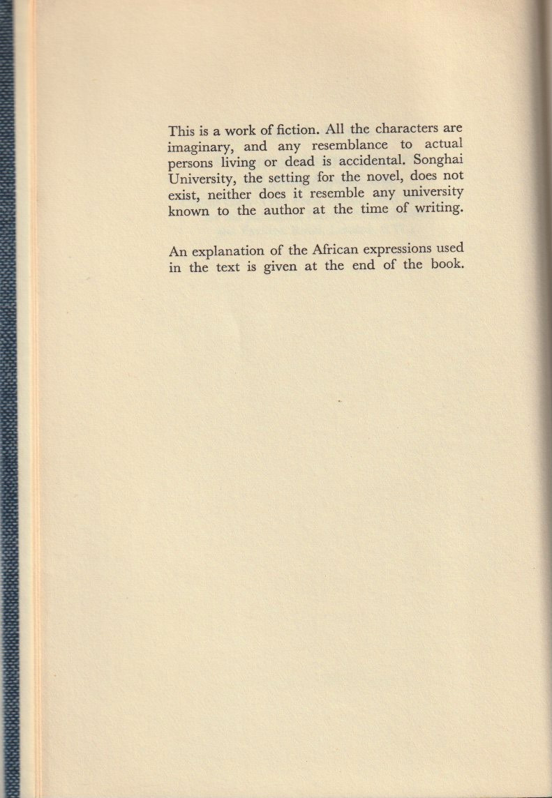 The Naked Gods — Authors disclaimer