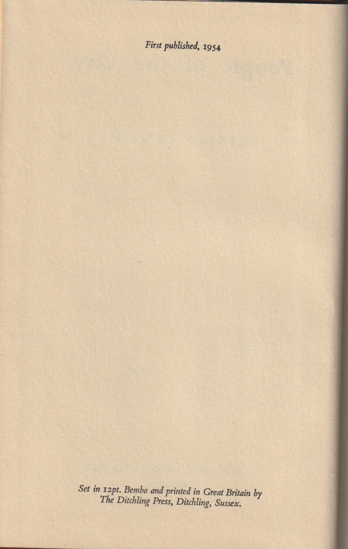 People of the City — Imprint page