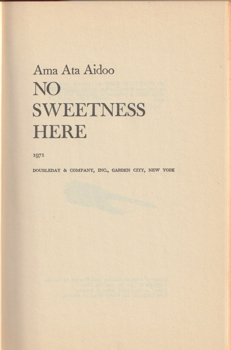 No Sweetness Here — Title page