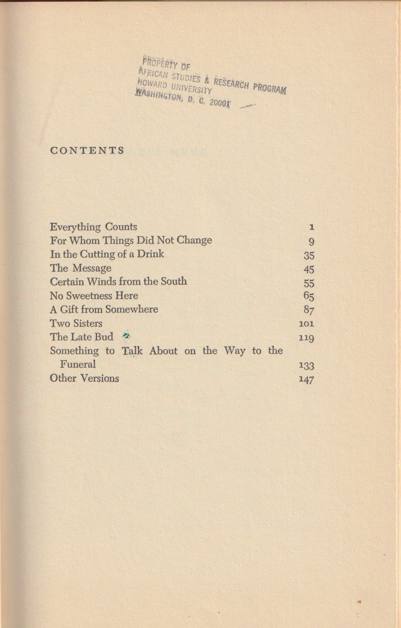 No Sweetness Here — Contents