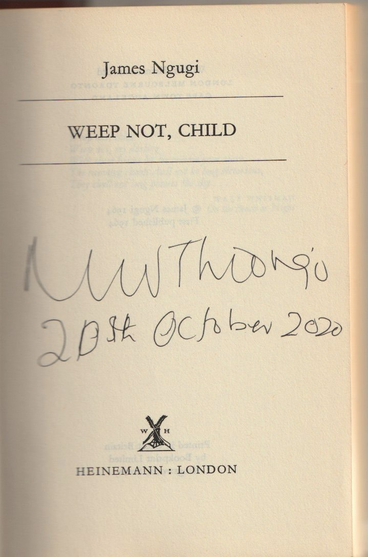 Weep Not, Child — Title page
