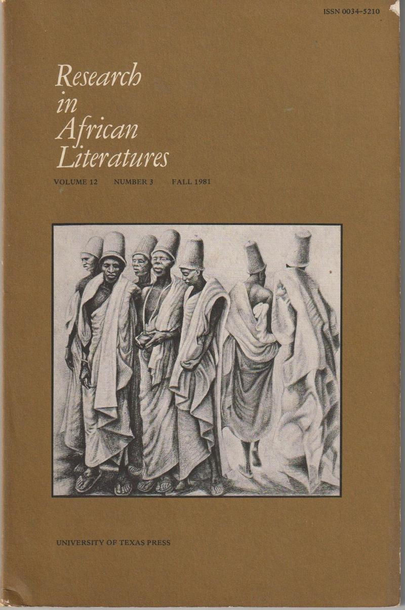 Research in African Literatures Vol. 12, No. 3