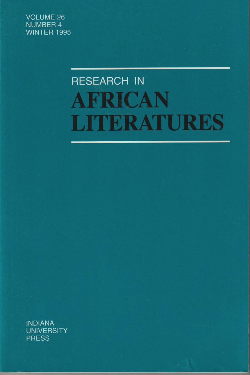 Research in African Literatures Vol. 26, No. 4