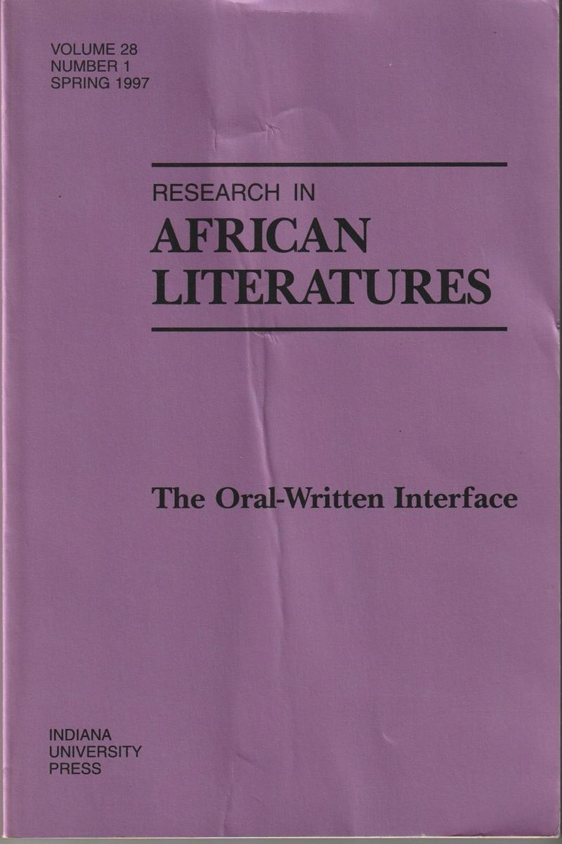 Research in African Literatures Vol. 28, No. 1