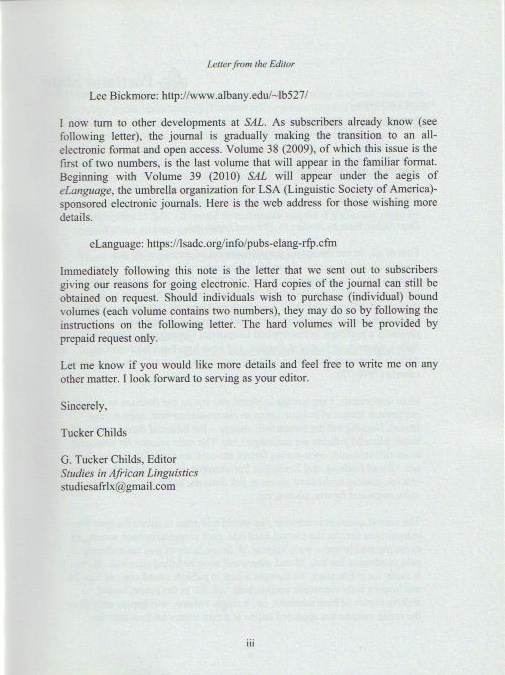 Letter from the editor, continued
