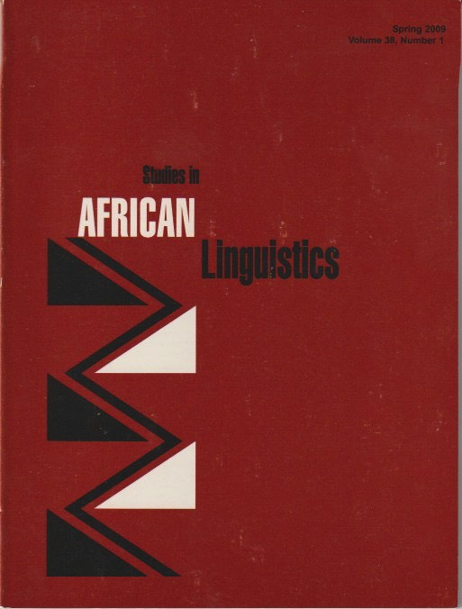 Studies in African Linguistics Vol. 38, No. 1