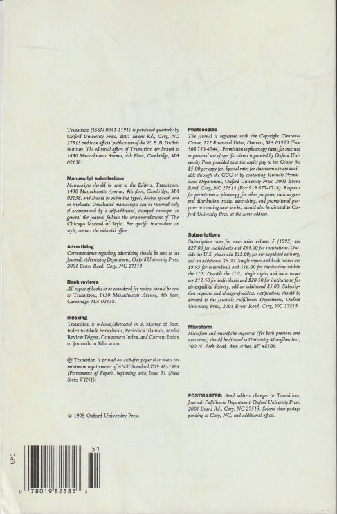 Publication and subscription information
