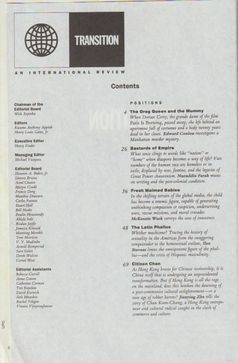 Masthead and contents